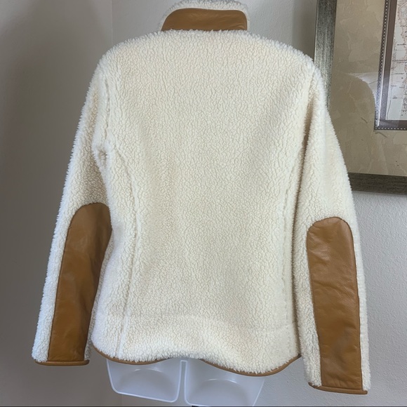 ORVIS Cozy Teddy Bear Sherpa Jacket Leather Patch - Picture 9 of 12